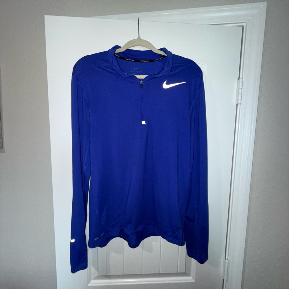 Nike Blue 3/4 zip running pullover